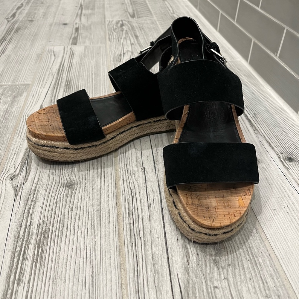 Marc Fischer LTD black suede sandal size 8